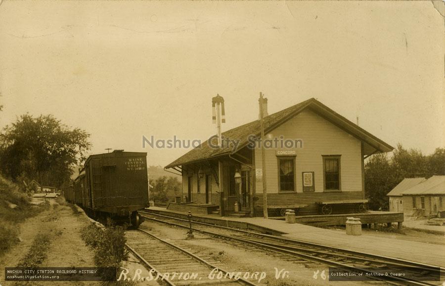 Postcard: Railroad Station, Concord, Vermont